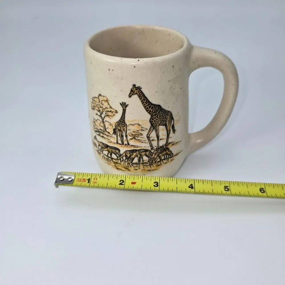 Vintage Otagiri Japan Giraffe Coffee Mug Cup Embossed African Safari Hand Craft